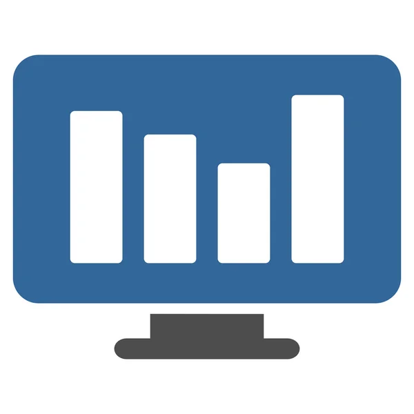 Monitoramento de gráfico de barras Flat Vector Icon — Vetor de Stock