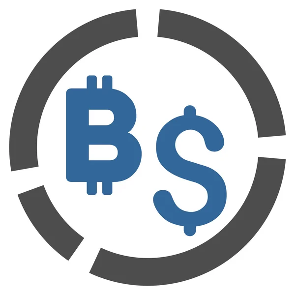 Bitcoin finansiella Diagram platt vektor Icon — Stock vektor
