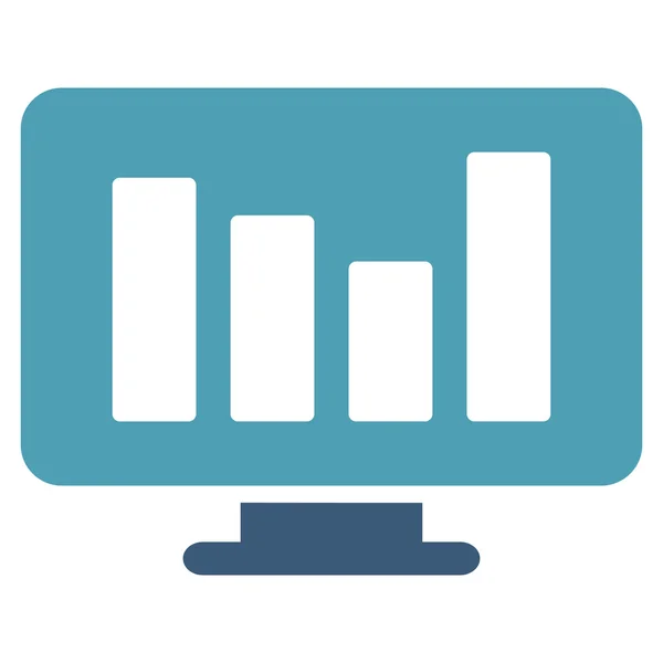 Monitoramento de gráfico de barras Flat Vector Icon — Vetor de Stock