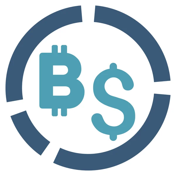 Bitcoin finansowych Diagram płaskie wektor ikona — Wektor stockowy