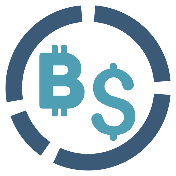 Bitcoin pénzügyi ábra lapos Vector Icon — Stock Vector