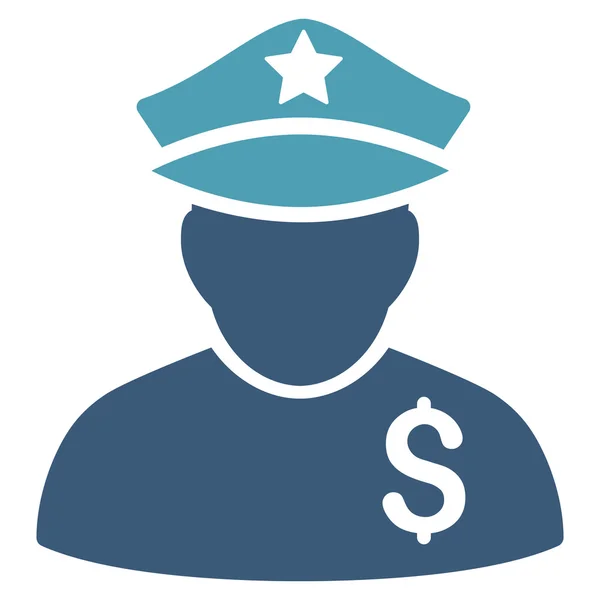Icône vectorielle plate de policier financier — Image vectorielle