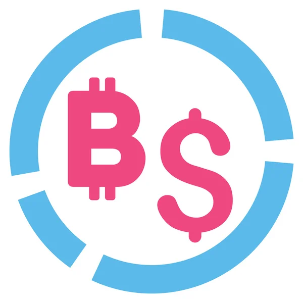 Bitcoin Diagrama Financeiro Flat Vector Icon —  Vetores de Stock