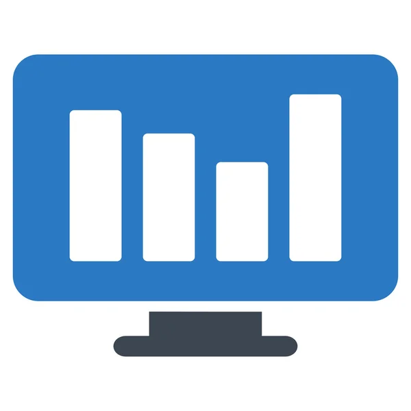 Icona vettoriale piatta di monitoraggio grafico a barre — Vettoriale Stock