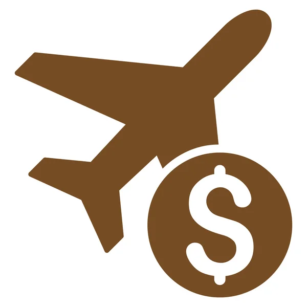 Precio del avión Flat Vector Icon — Vector de stock