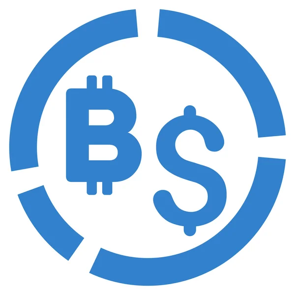 Bitcoin Diagrama Financeiro Flat Vector Icon —  Vetores de Stock