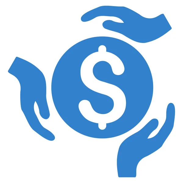 Money Care Hands Flat Vector Icon — Stock Vector