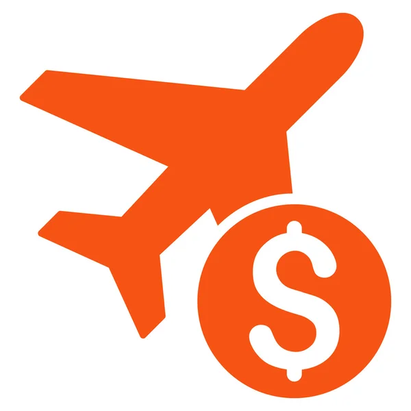 Airplane Price Flat Vector Icon — Stock Vector