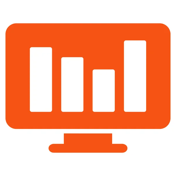 Monitoramento de gráfico de barras Flat Vector Icon — Vetor de Stock