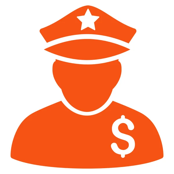 Icône vectorielle plate de policier financier — Image vectorielle