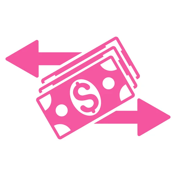 Paiements de billets en dollars Icône vectorielle plate — Image vectorielle