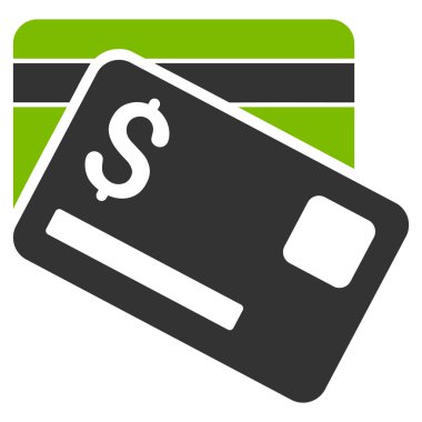 Banka kartları düz glif simgesi