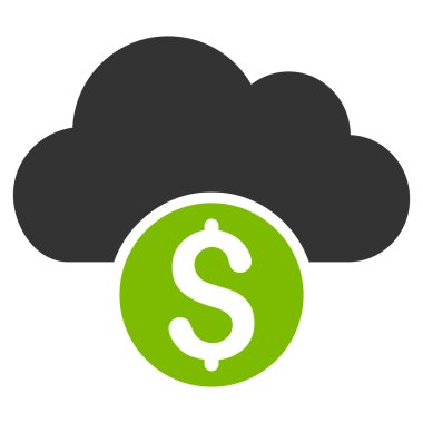 Bulut bankacılık düz glif simgesi