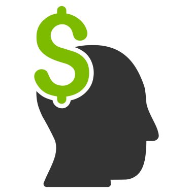 Ticari akıl düz glif simgesi