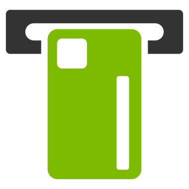 ATM makinesi düz glif simgesi