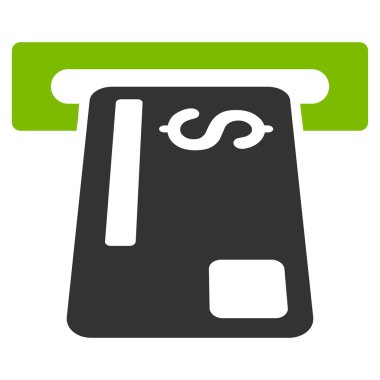 Banka kartı Terminal düz glif simgesi