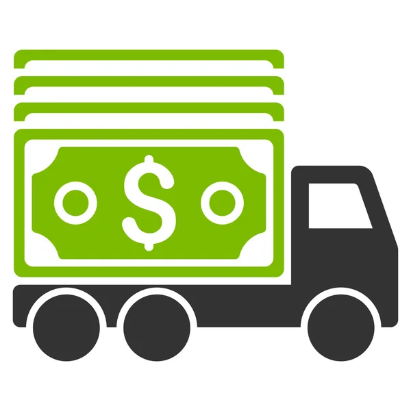 Cash Lorry Flat Glyph Icon — Stock Photo, Image