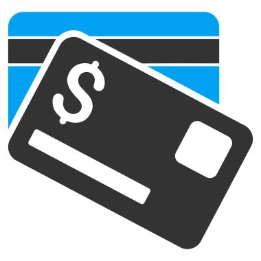 Banka kartları düz vektör simgesi