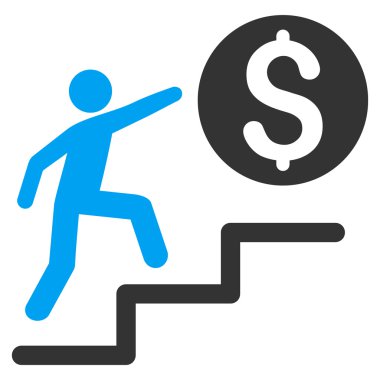 İş adımları düz vektör simgesi