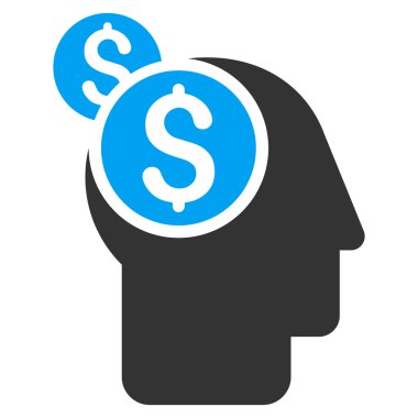 İş düşünme düz vektör simgesi