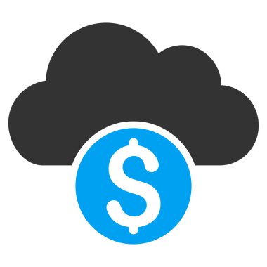 Bulut bankacılık düz vektör simgesi