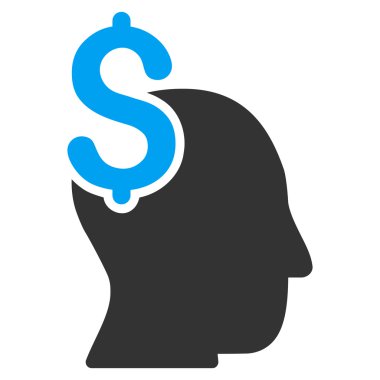 Ticari akıl düz vektör simgesi