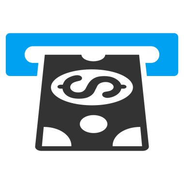 ATM Fişleri Paraya Çevirme düz vektör simgesi