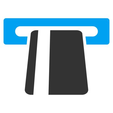 Bankacılık hizmet düz vektör simgesi otomatik