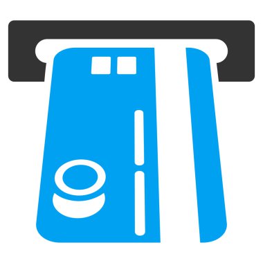 Banka Atm düz vektör simgesi