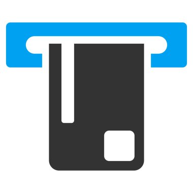 Banka Atm düz vektör simgesi