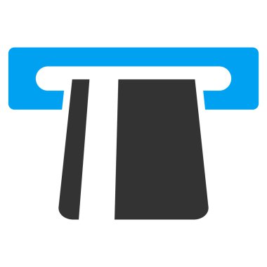 Banka kartı Terminal düz vektör simgesi