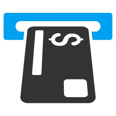 Banka kartı Terminal düz vektör simgesi