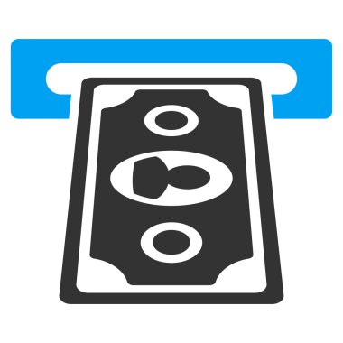 Bankamatiğe Terminal düz vektör simgesi