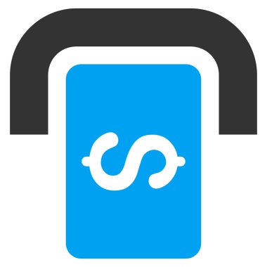 Bankamatiğe Terminal düz vektör simgesi