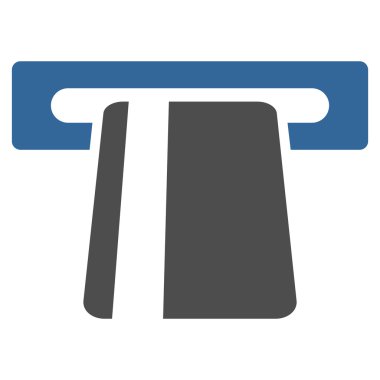 Bankacılık hizmet düz vektör simgesi otomatik