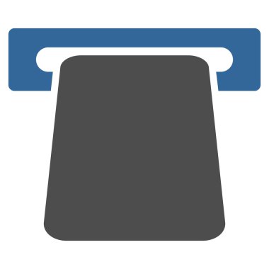 Banka Atm düz vektör simgesi