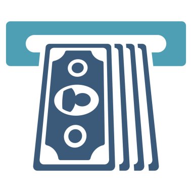 Bankamatiğe Terminal düz vektör simgesi