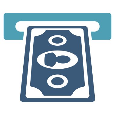 Bankamatiğe Terminal düz vektör simgesi