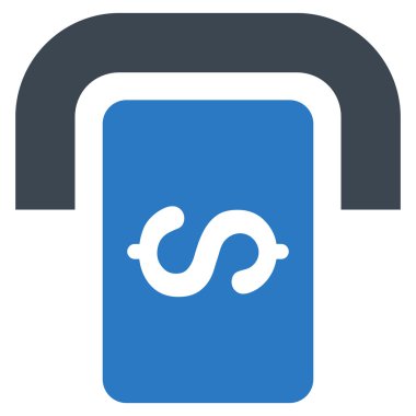 Bankamatiğe Terminal düz vektör simgesi