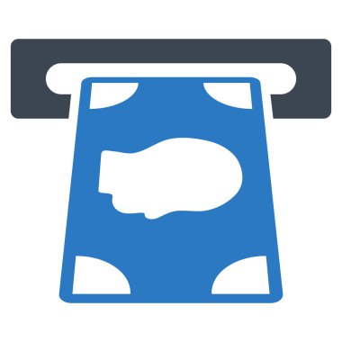 Bankamatiğe düz vektör simgesi