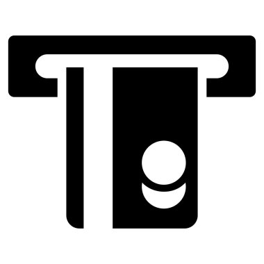 Bankacılık hizmet düz vektör simgesi otomatik