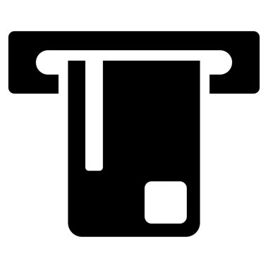 Banka Atm düz vektör simgesi