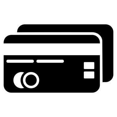 Banka kartları düz vektör simgesi