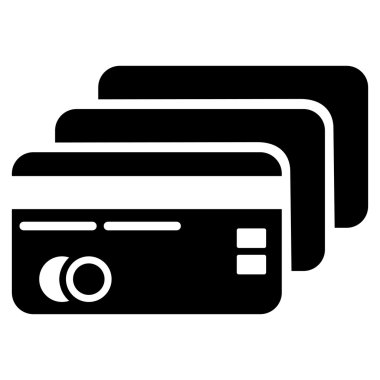 Bankacılık kartları düz vektör simgesi