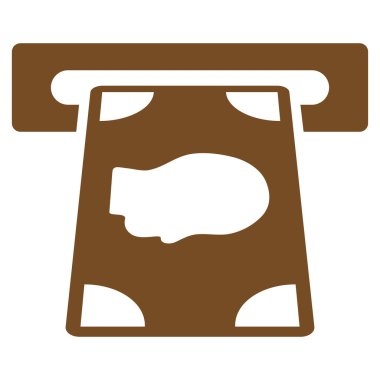 Bankamatiğe düz vektör simgesi