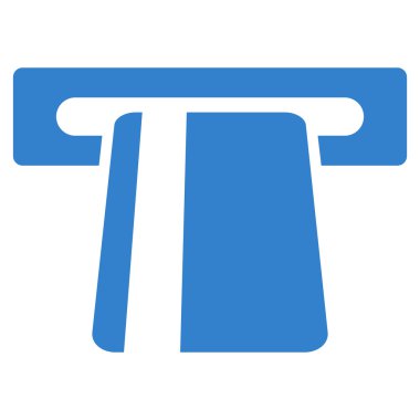 Bankacılık hizmet düz vektör simgesi otomatik