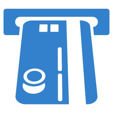 Banka Atm düz vektör simgesi