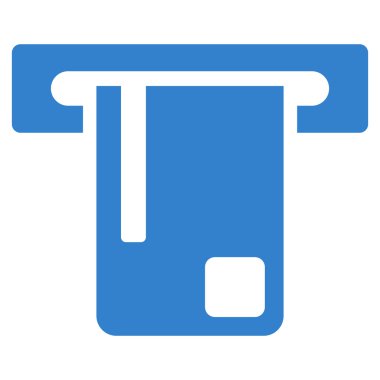 Banka Atm düz vektör simgesi