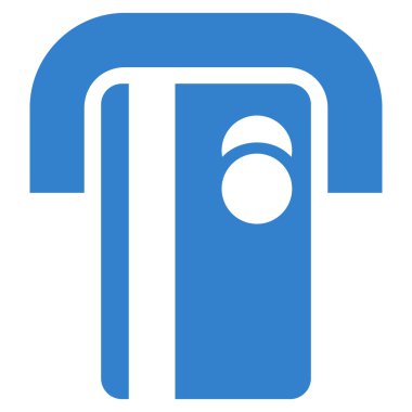 Banka Terminal düz vektör simgesi