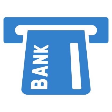 Banka Atm düz vektör simgesi